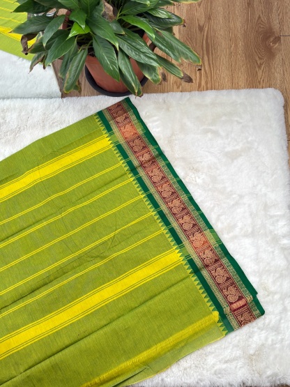 Handloom Cotton Saree without Blouse (60s)