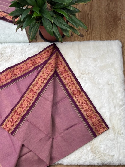 Handloom Cotton Saree without Blouse (60s)