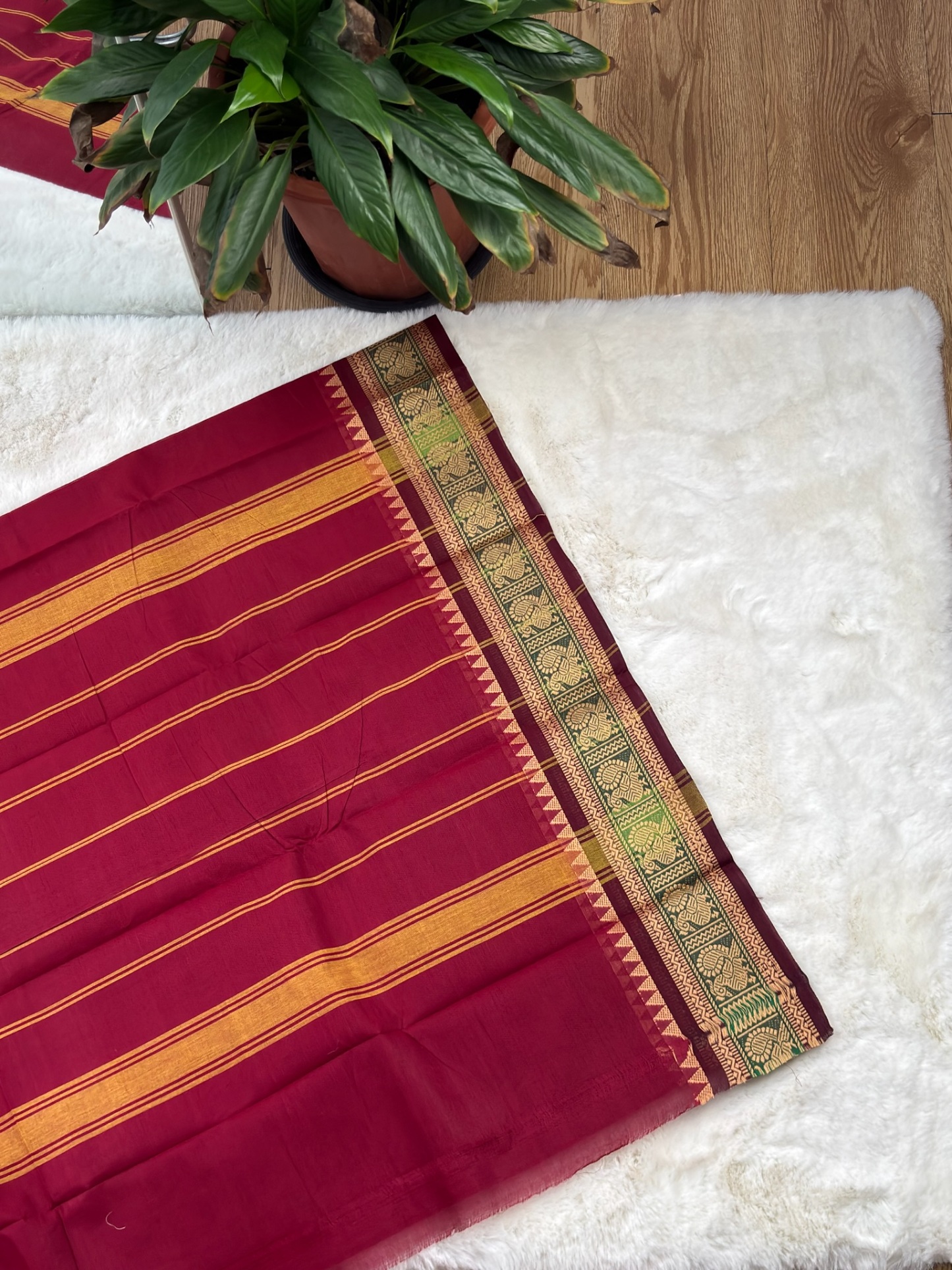 Handloom Cotton Saree without Blouse (60s)