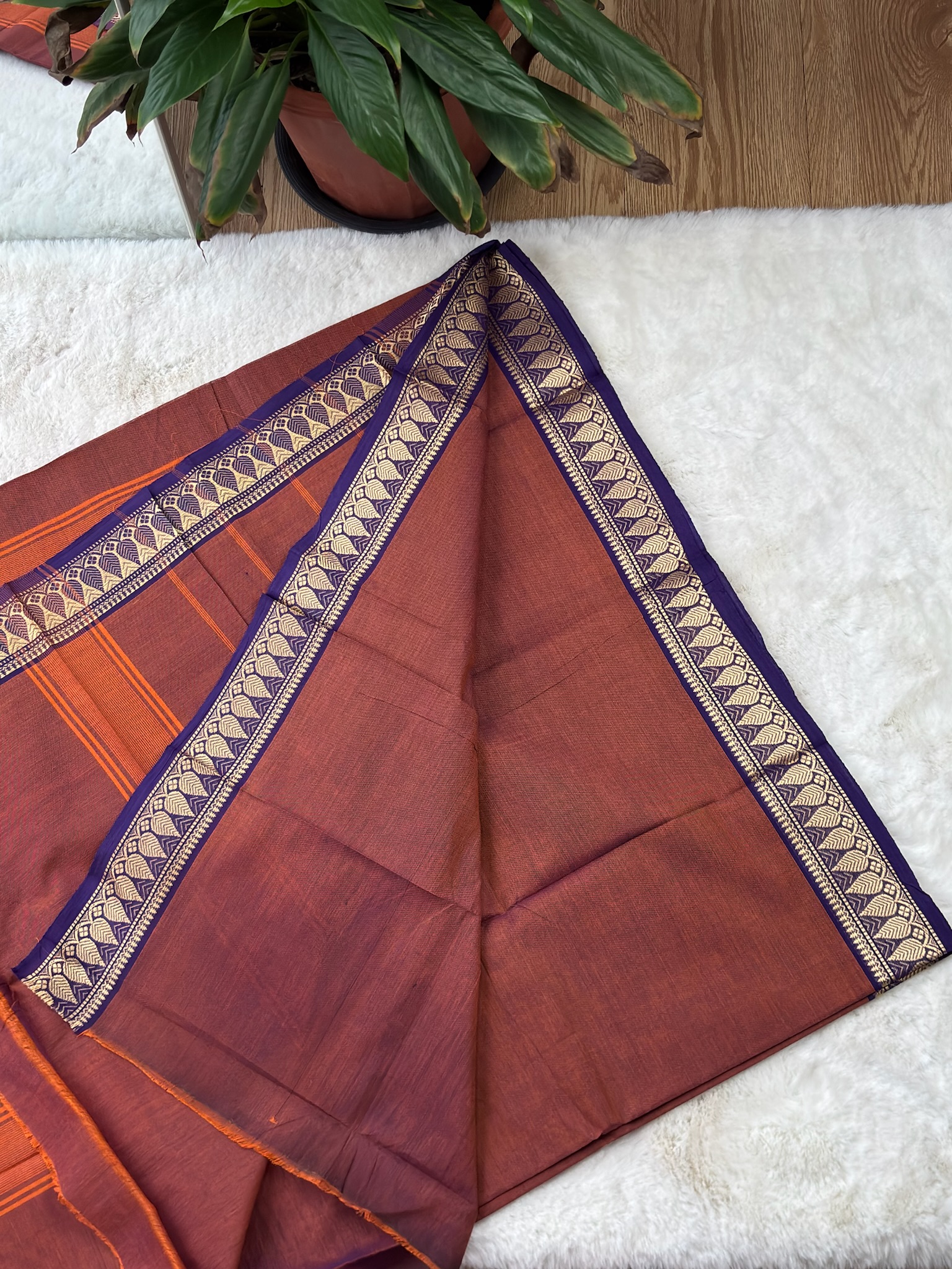 Handloom Cotton Saree without Blouse (60s)