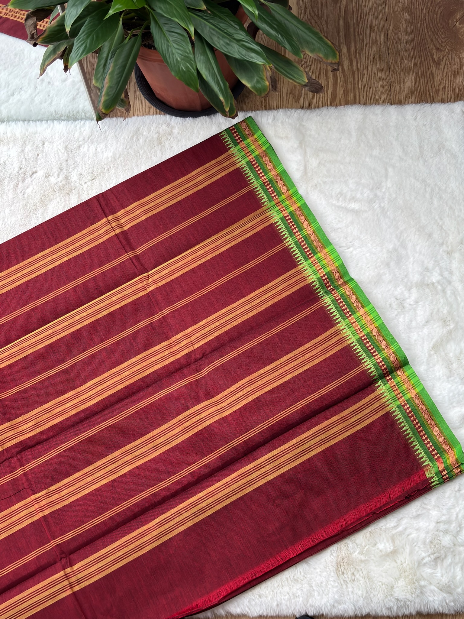 Handloom Cotton Saree with Blouse (60s)