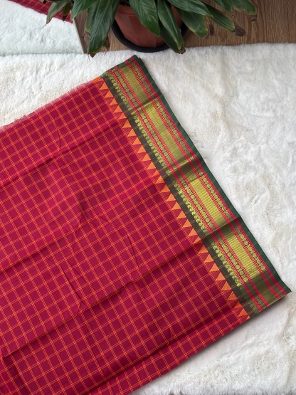 Handloom Cotton Saree without Blouse (60s)
