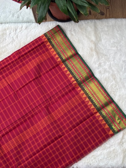 Handloom Cotton Saree without Blouse (60s)