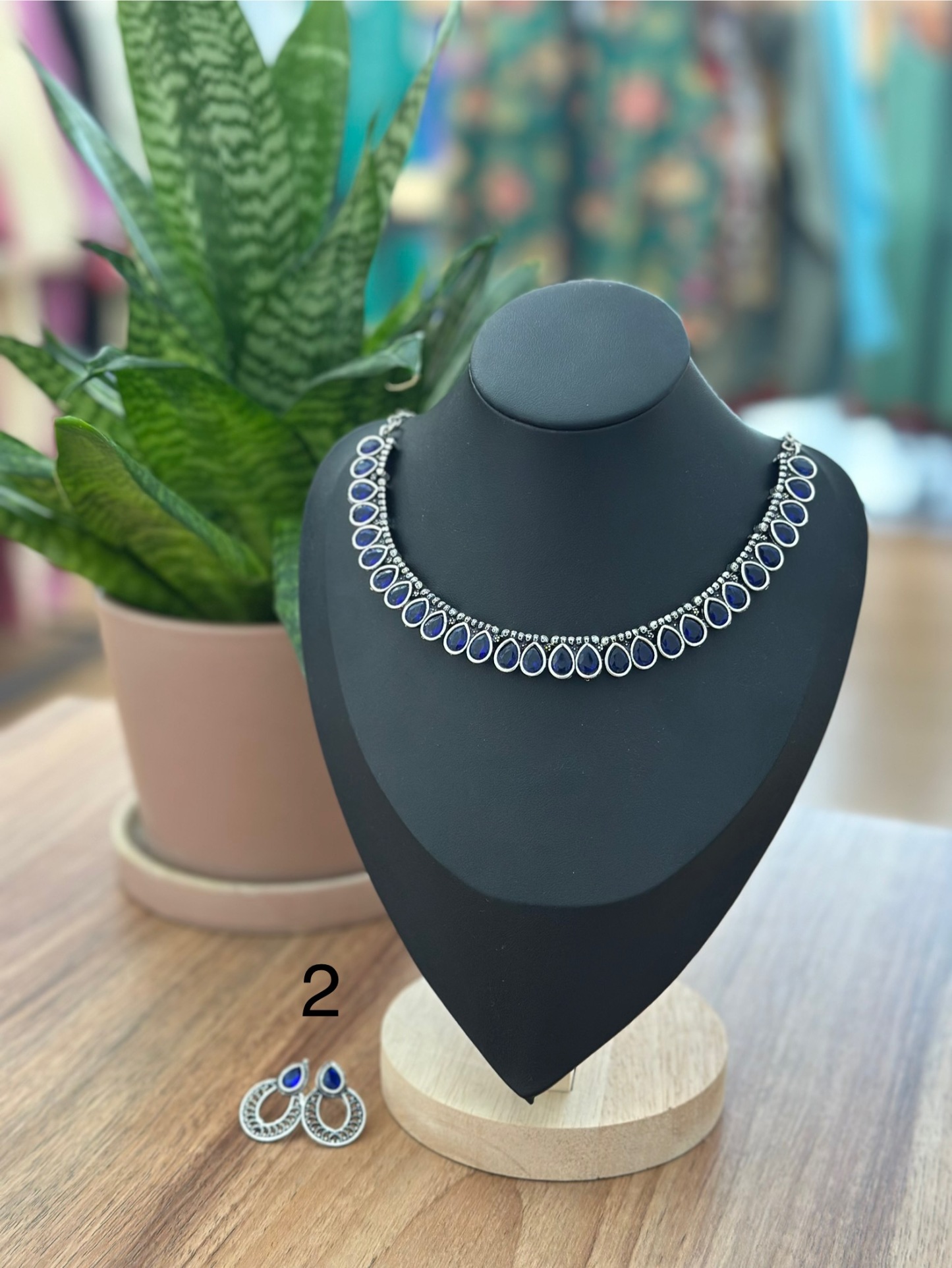 Silver Stone Choker Set