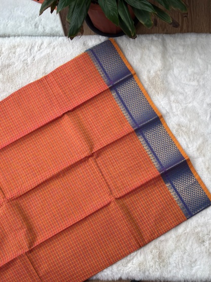 Handloom Cotton Saree without Blouse (60s)