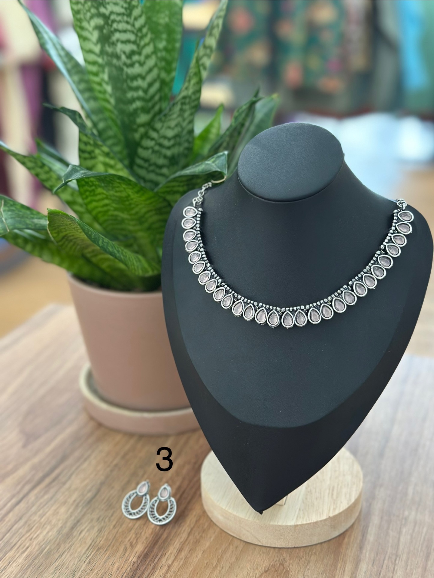 Silver Stone Choker Set