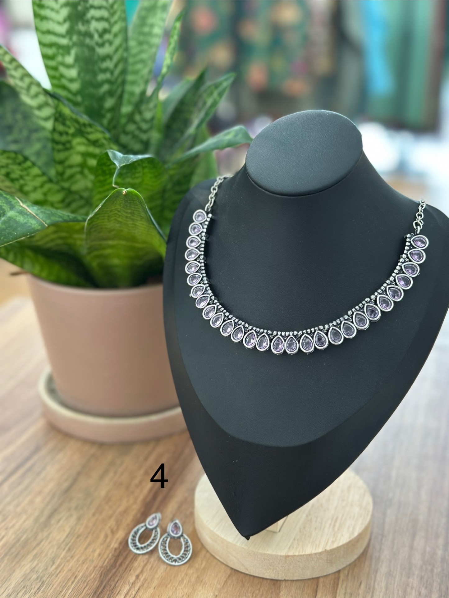 Silver Stone Choker Set