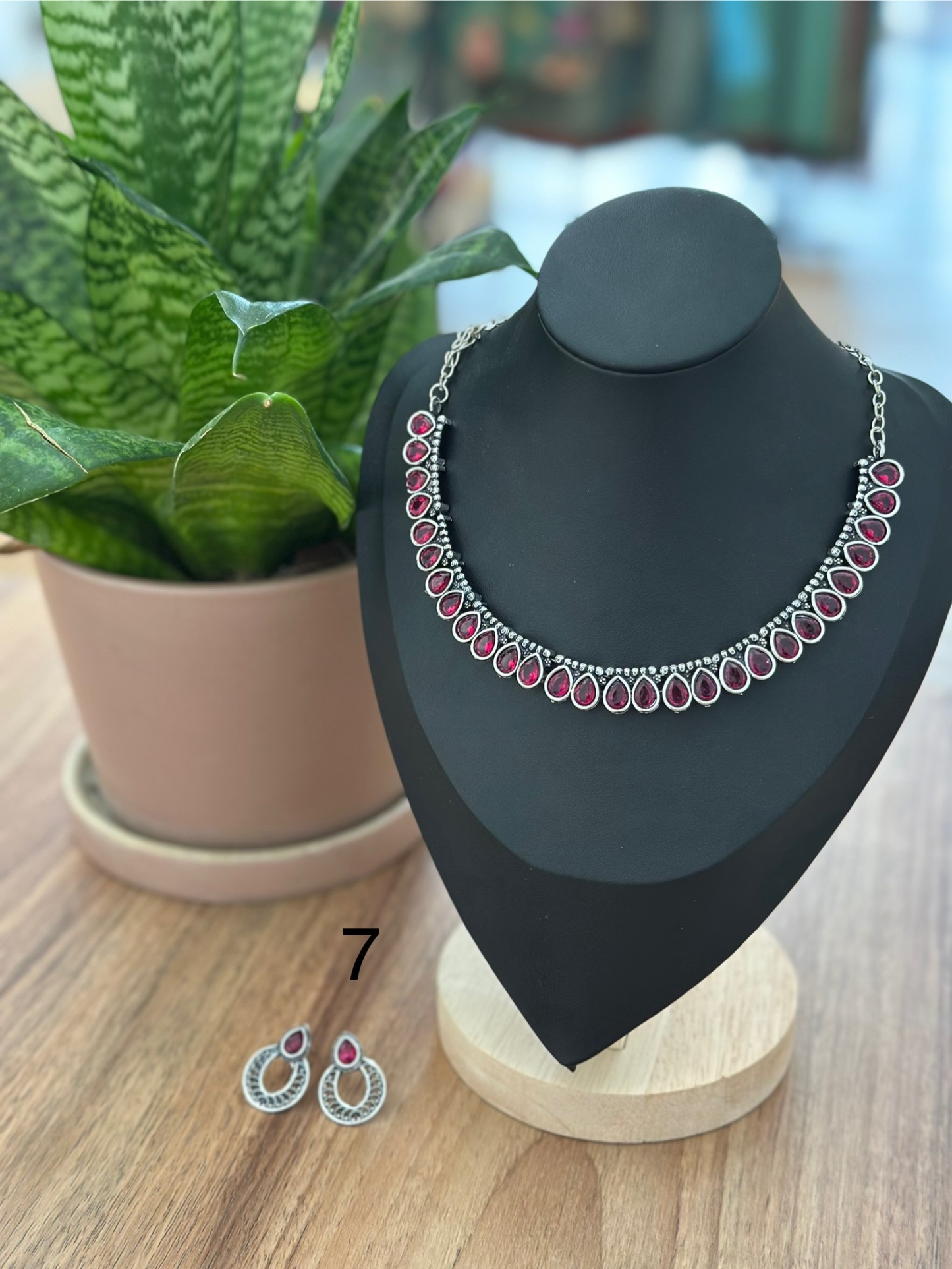 Silver Stone Choker Set
