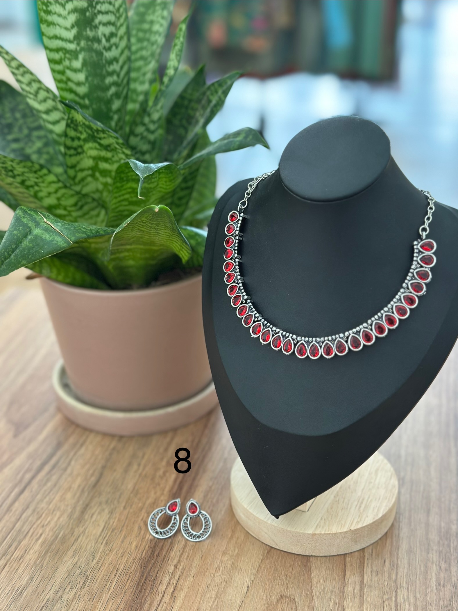 Silver Stone Choker Set