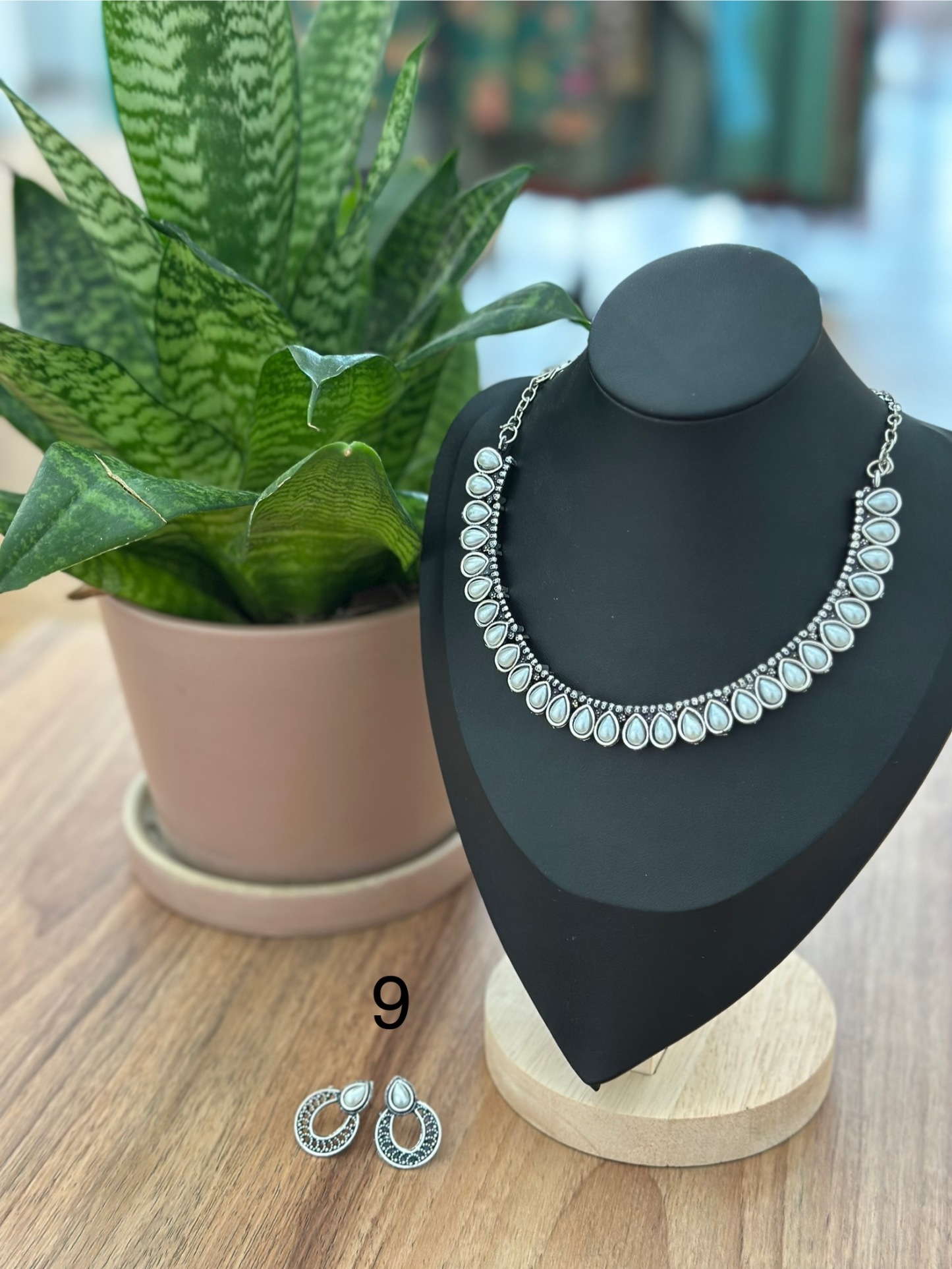 Silver Stone Choker Set