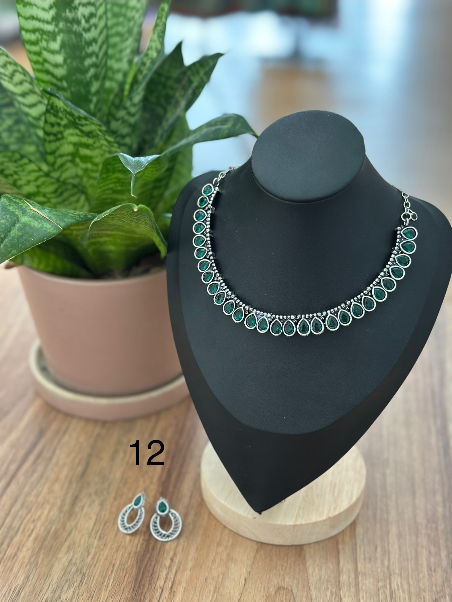 Silver Stone Choker Set