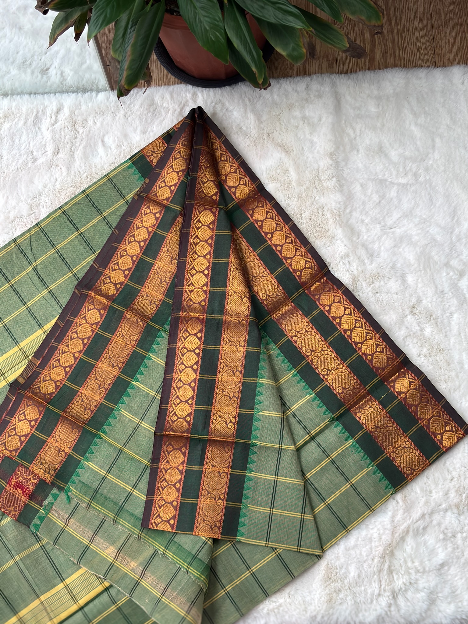 Handloom Cotton Saree without Blouse (60s)