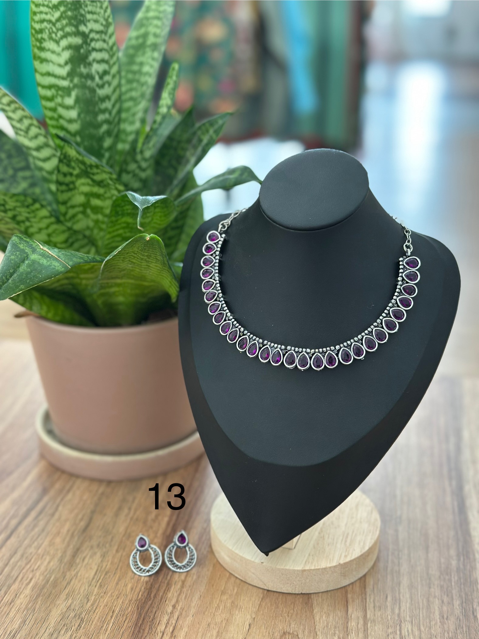 Silver Stone Choker Set