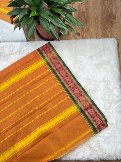 Handloom Cotton Saree without Blouse (60s)