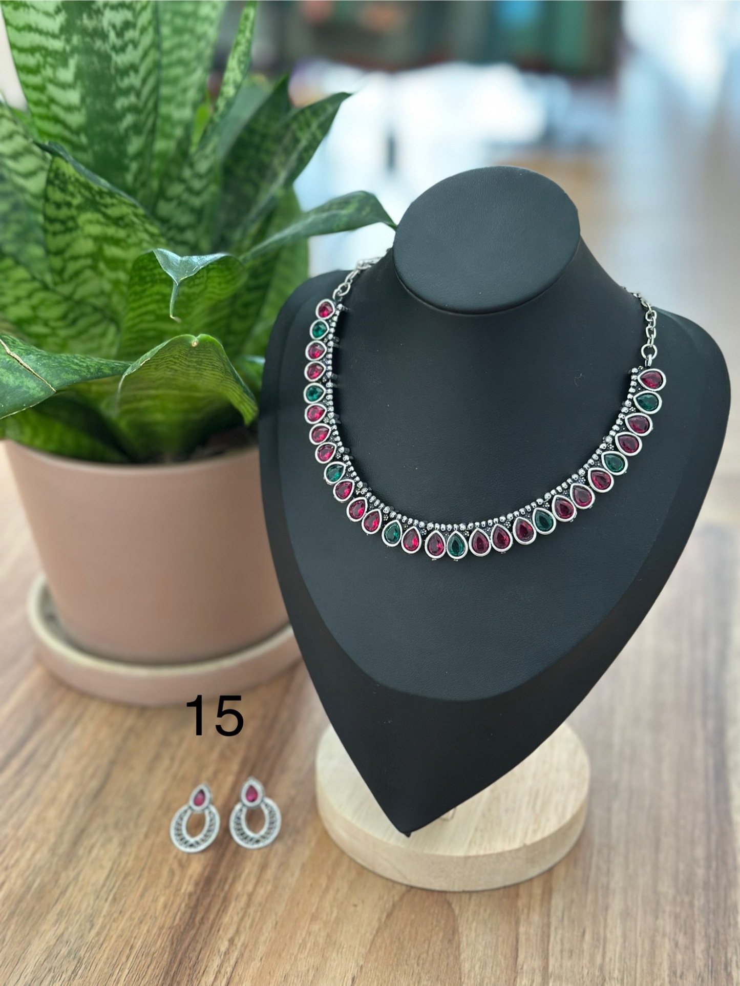 Silver Stone Choker Set