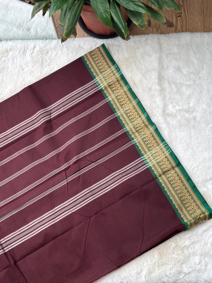 Handloom Cotton Saree without Blouse (60s)