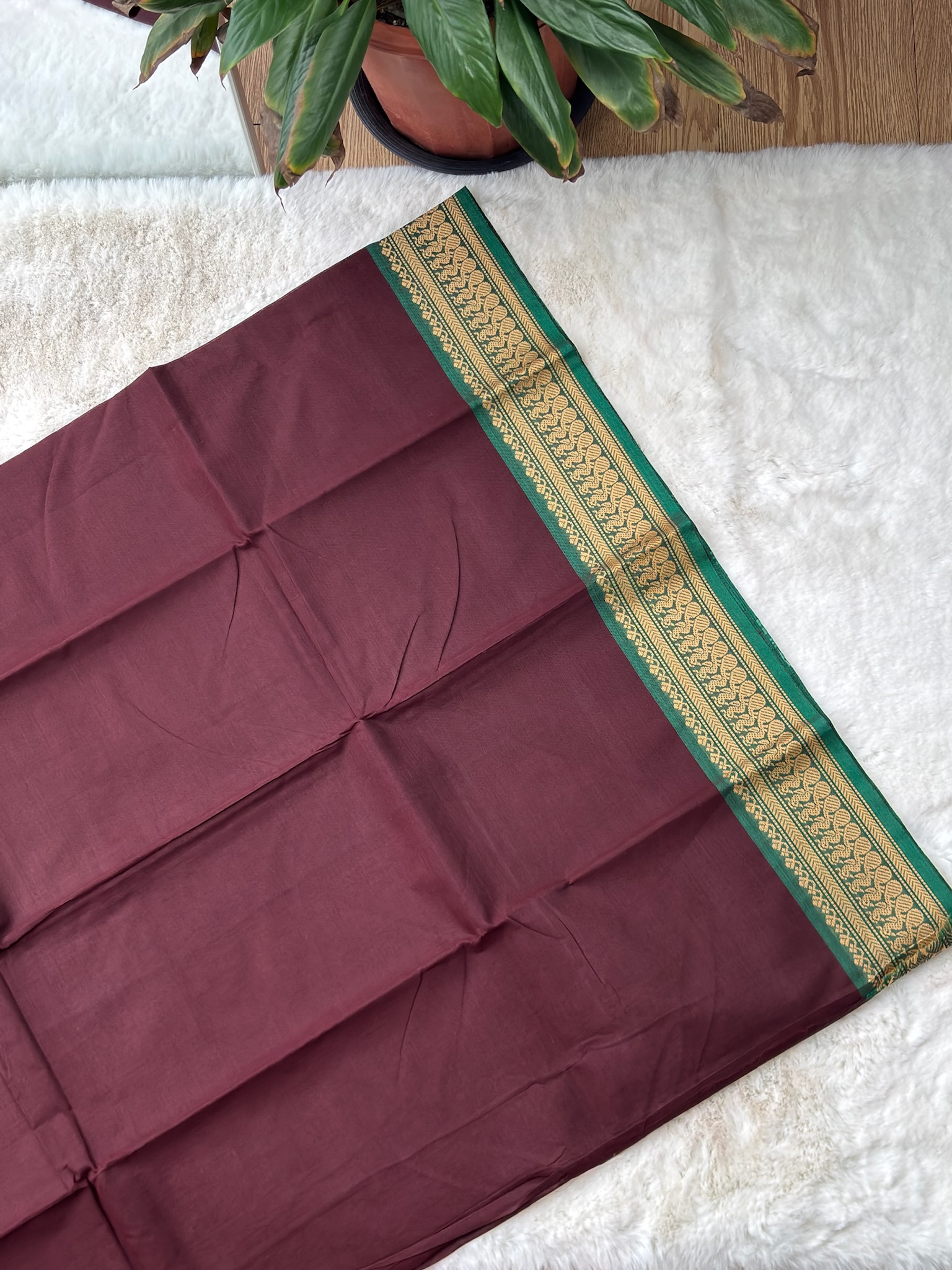 Handloom Cotton Saree without Blouse (60s)