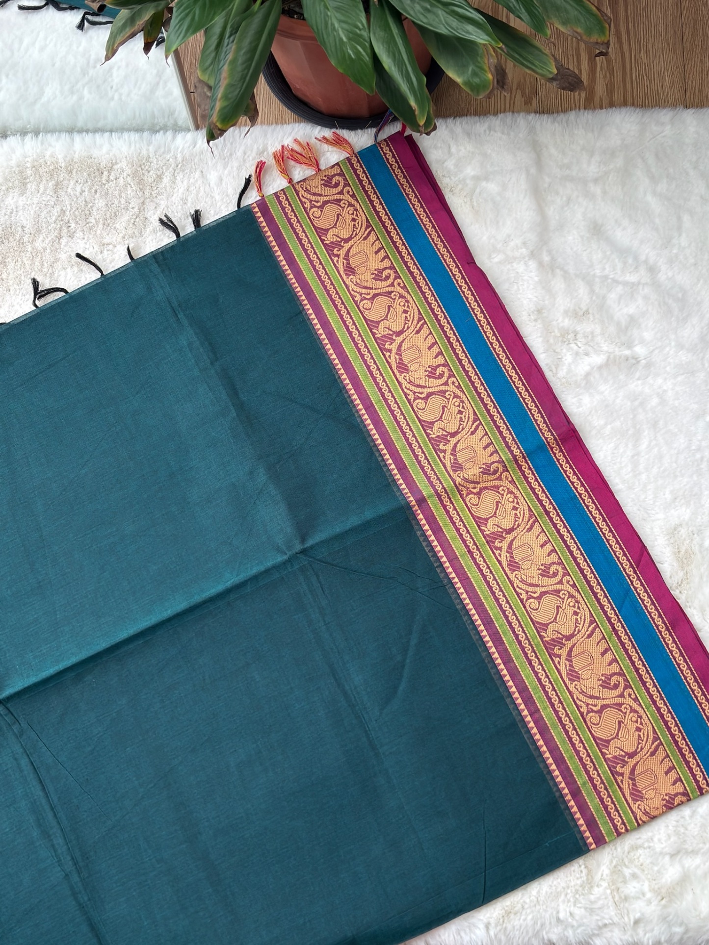 Handloom Cotton Saree with Blouse (80s)