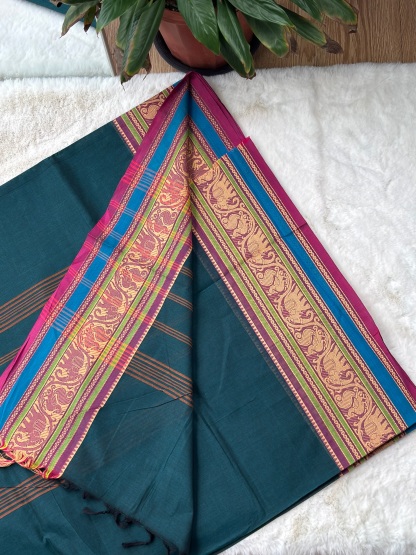 Handloom Cotton Saree with Blouse (80s)