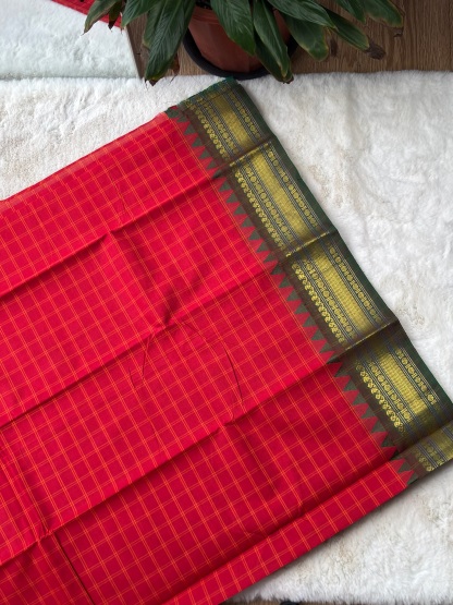 Handloom Cotton Saree without Blouse (60s)
