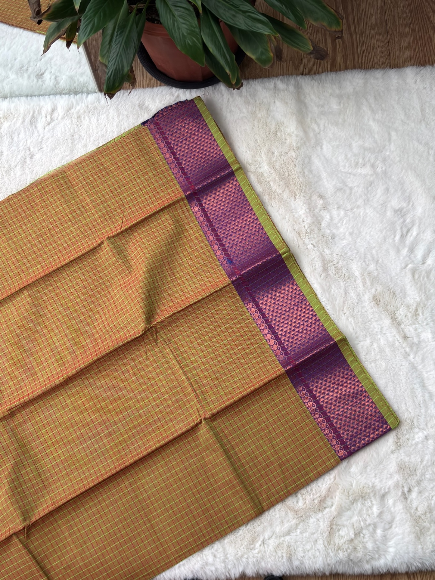 Handloom Cotton Saree without Blouse (60s)