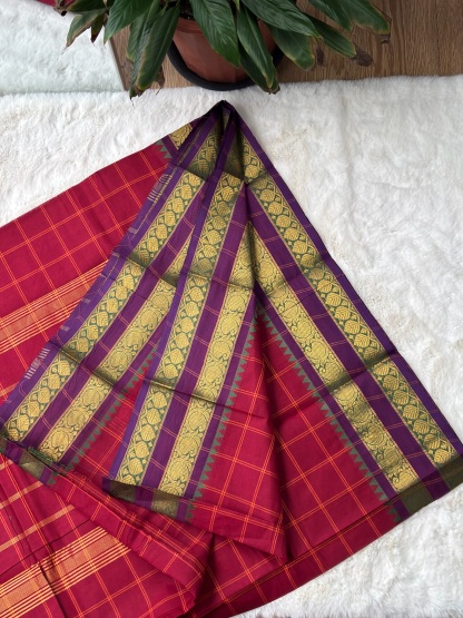 Handloom Cotton Saree without Blouse (60s)