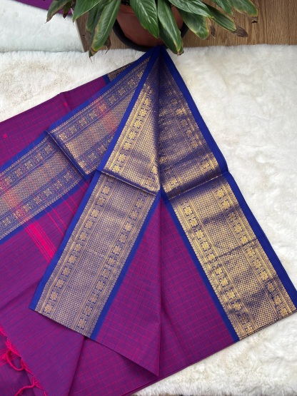 Handloom Cotton Saree with Blouse (80s)