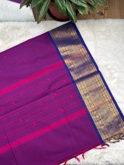 Handloom Cotton Saree with Blouse (80s)