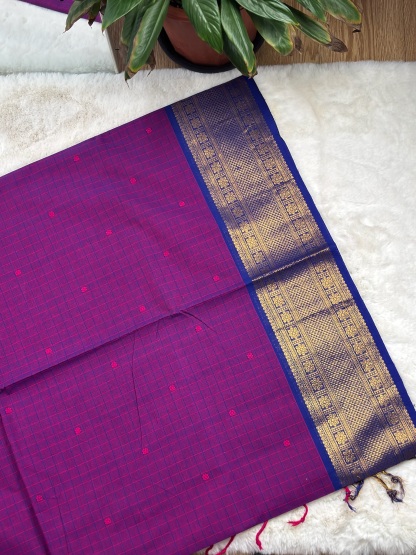 Handloom Cotton Saree with Blouse (80s)