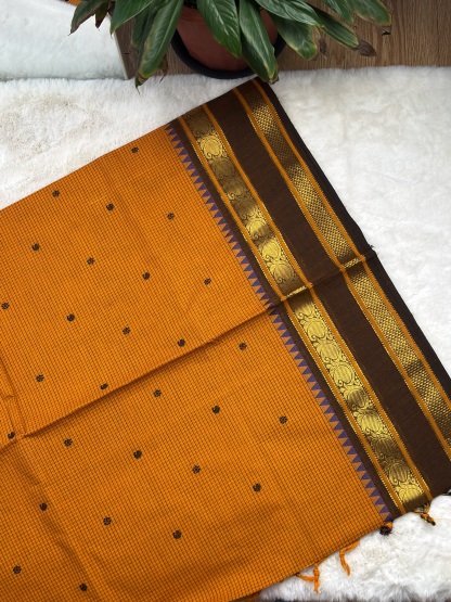 Handloom Cotton Saree with Blouse (80s)