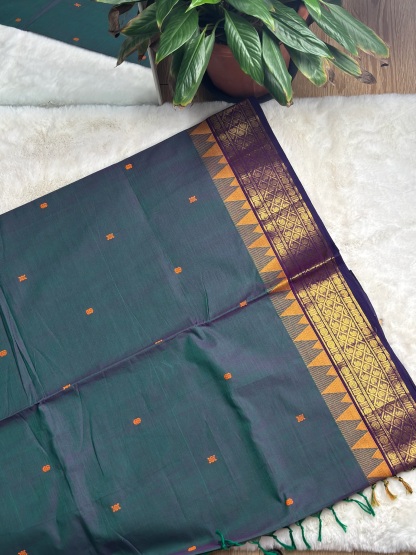 Handloom Cotton Saree with Blouse (80s)