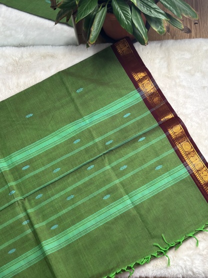 Handloom Cotton Saree with Blouse (80s)