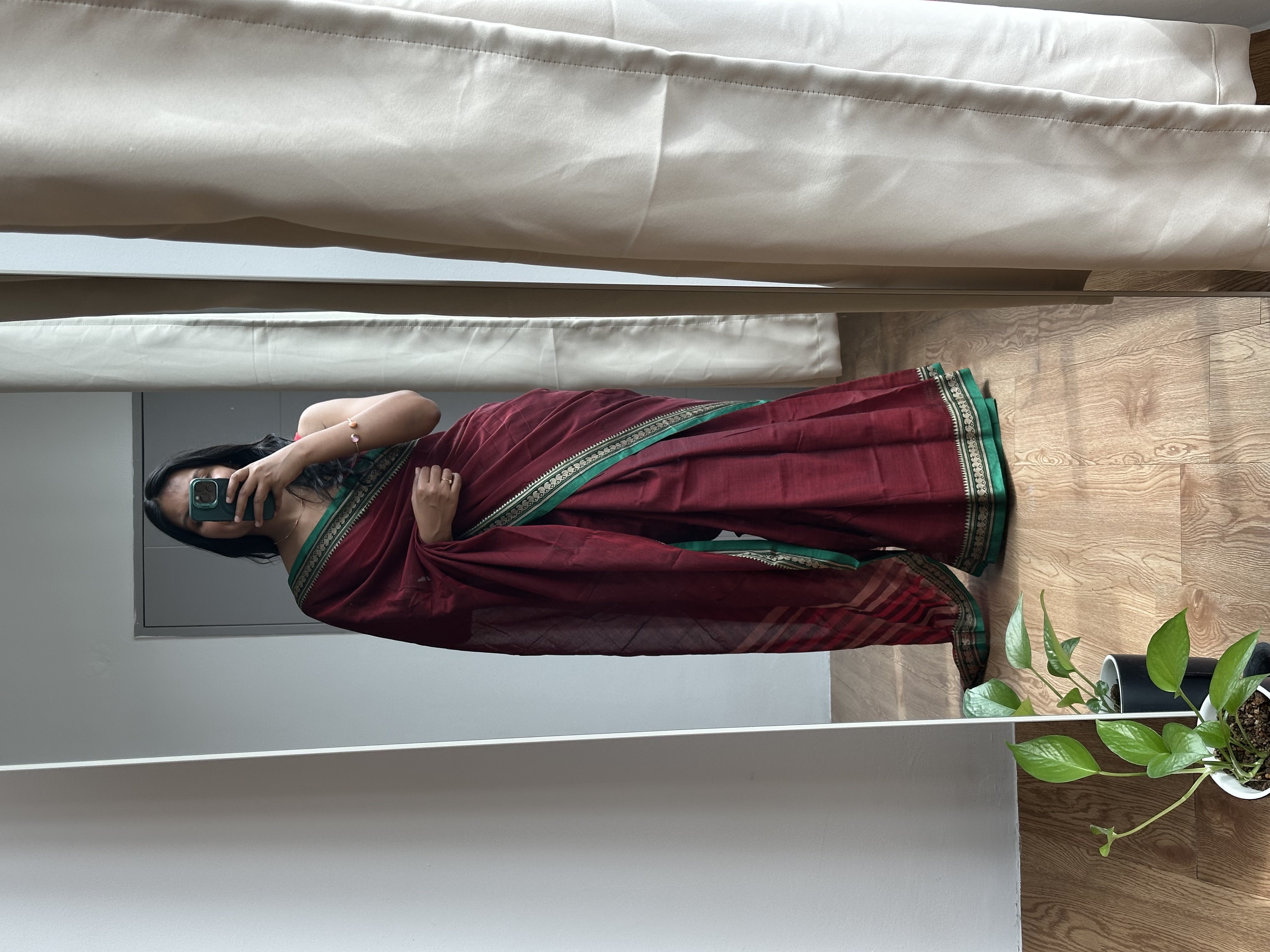 Mercerized Cotton Narayanpet (Mango Maroon)