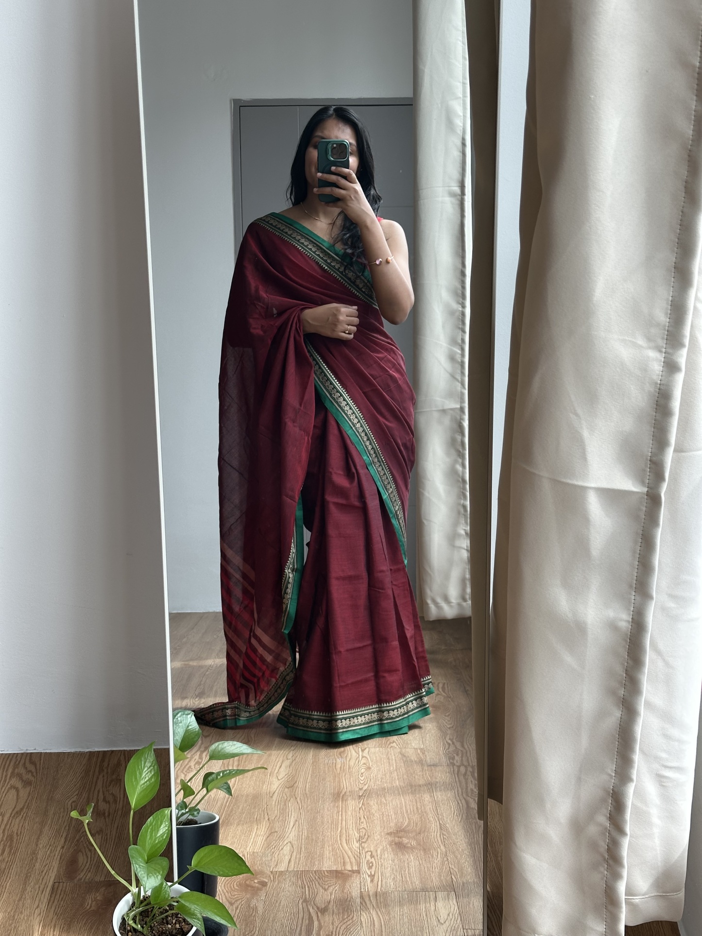 Mercerized Cotton Narayanpet (Mango Maroon)