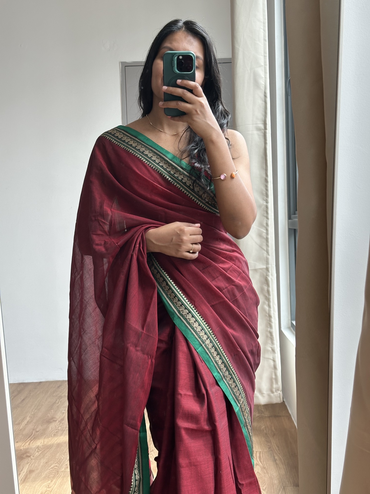 Mercerized Cotton Narayanpet (Mango Maroon)