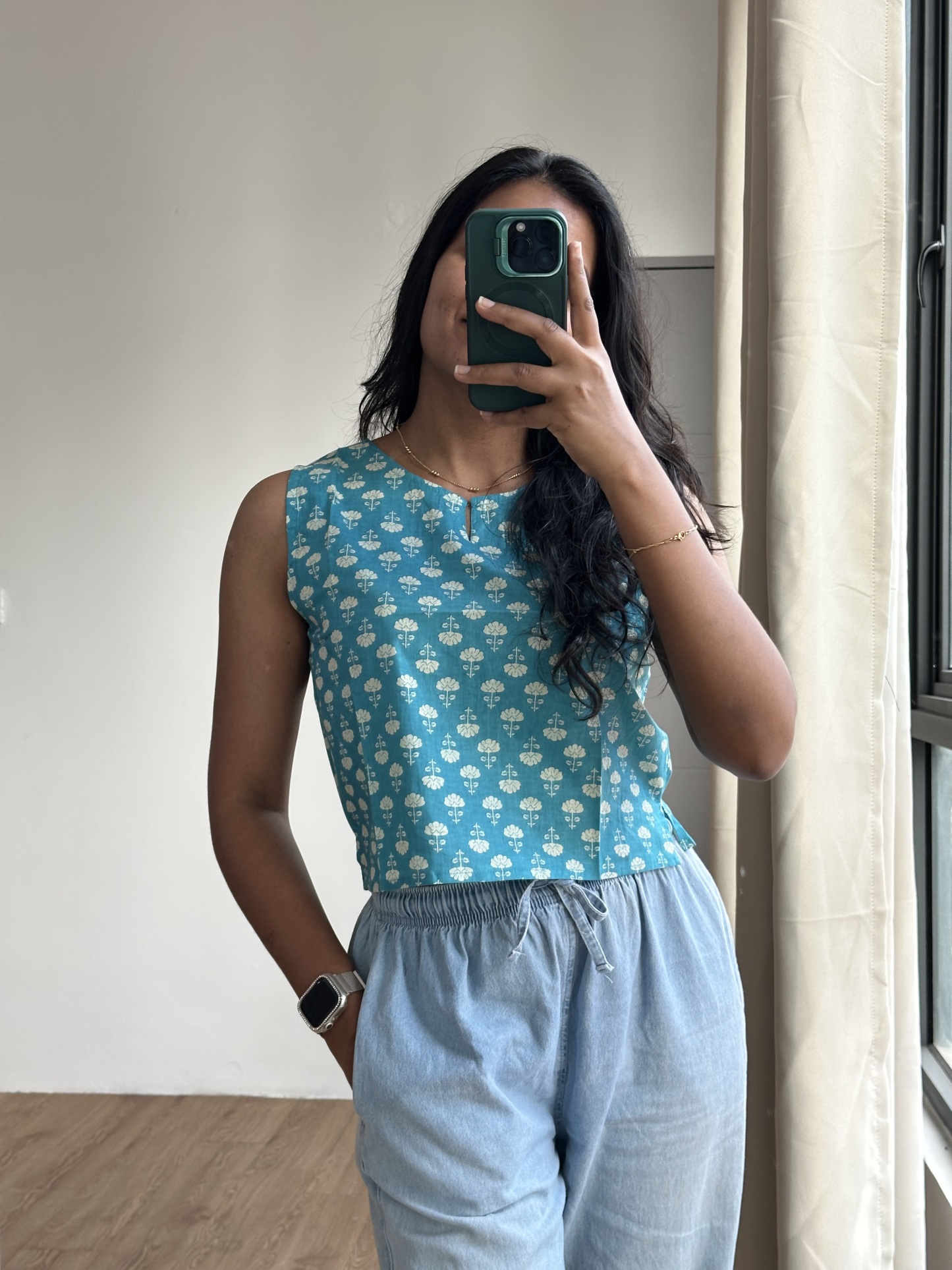 Cotton Crop Top (Light Blue)