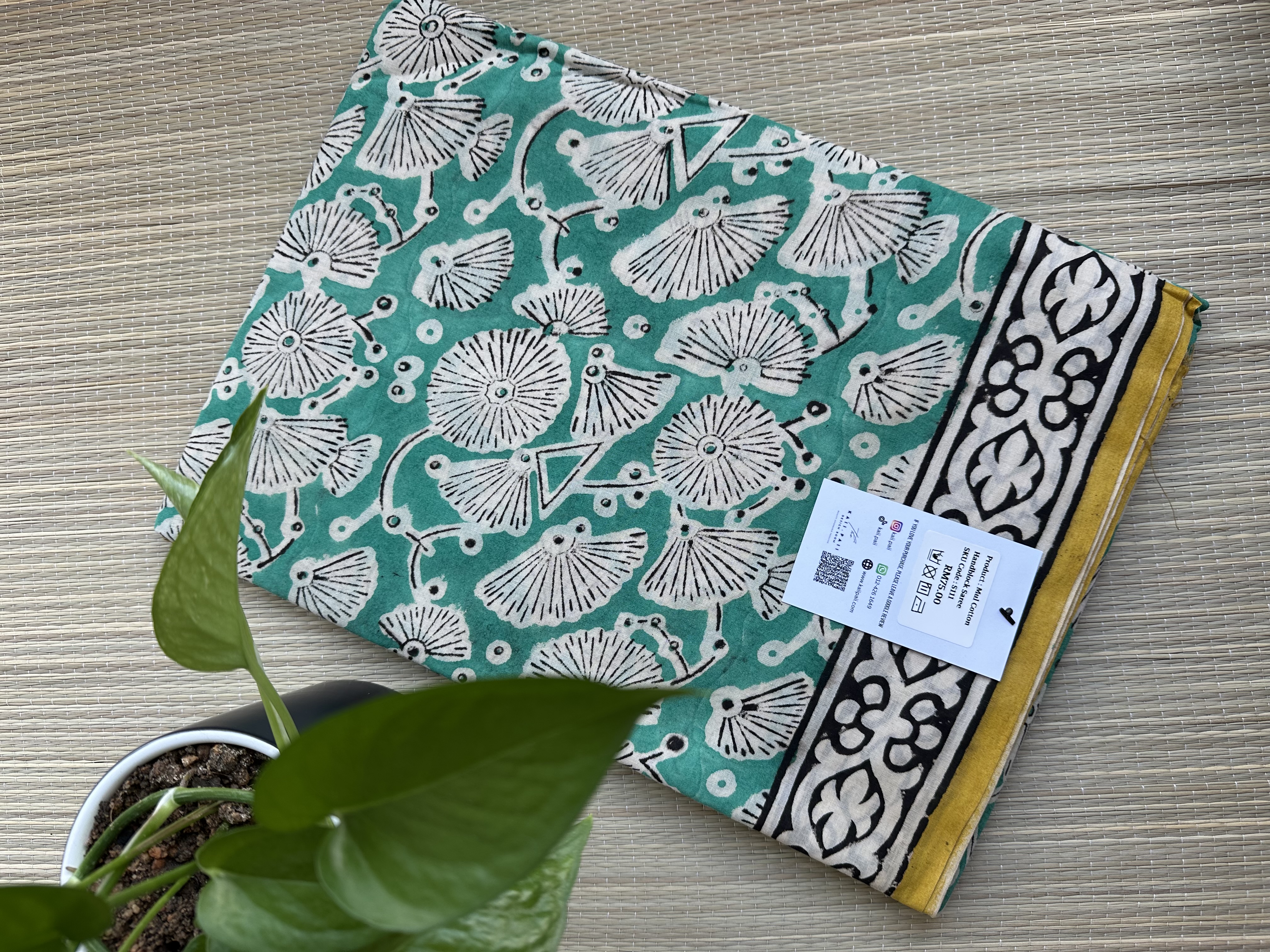 Mul Cotton Handblock Saree