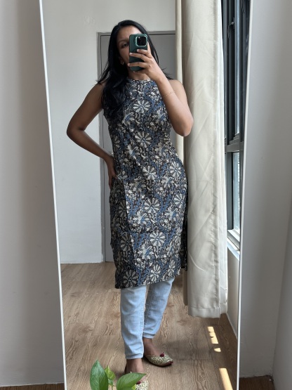 Halter Neck Cotton Kurta