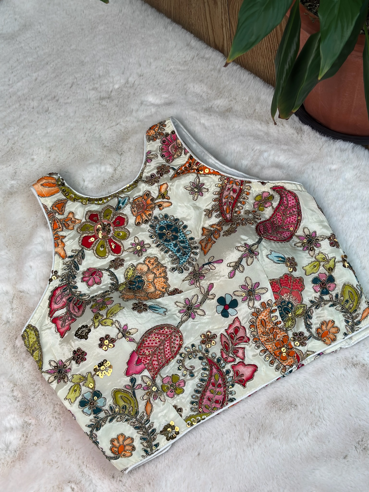 Pure Crepe Halter Neck Blouse
