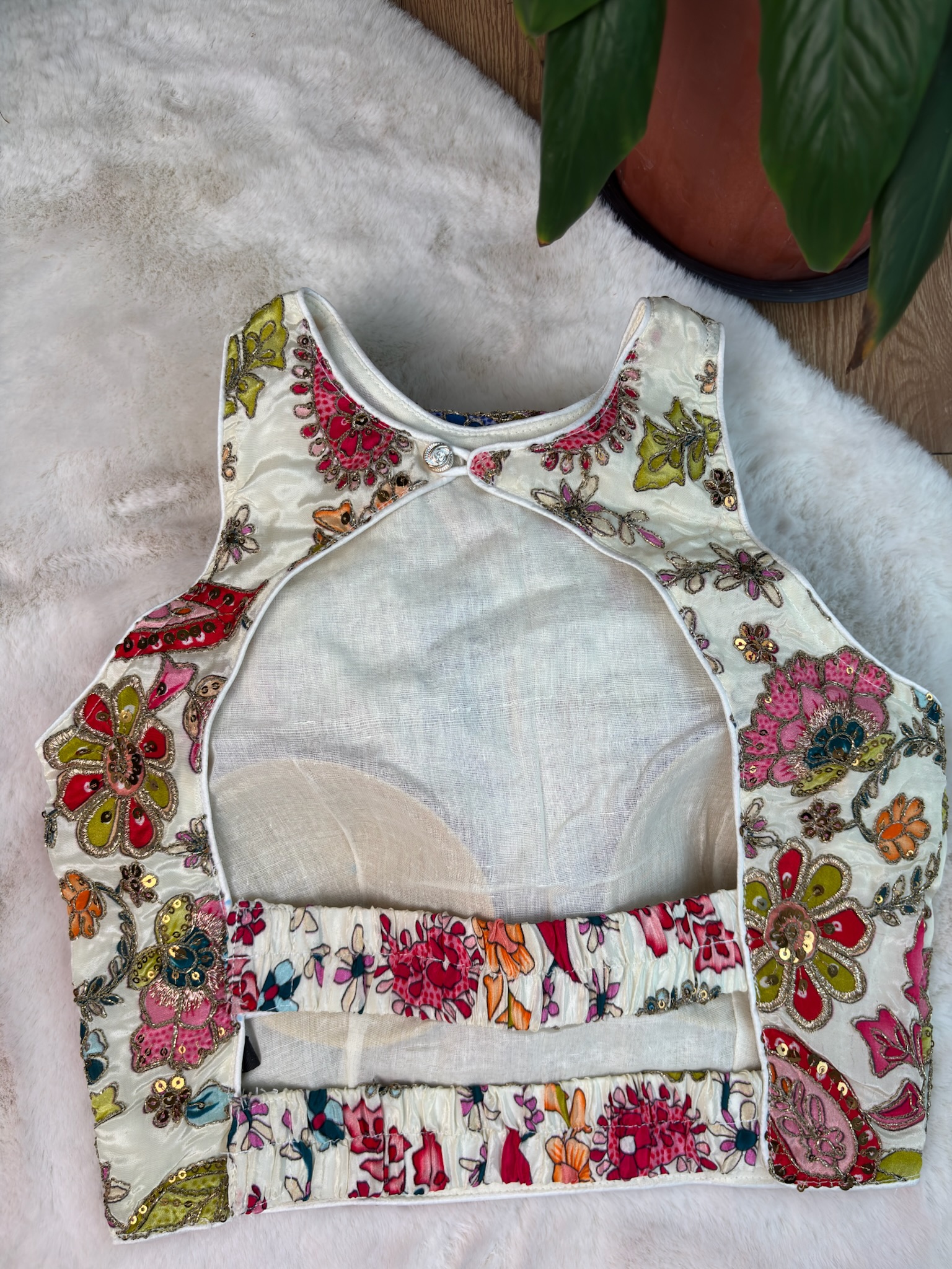 Pure Crepe Halter Neck Blouse