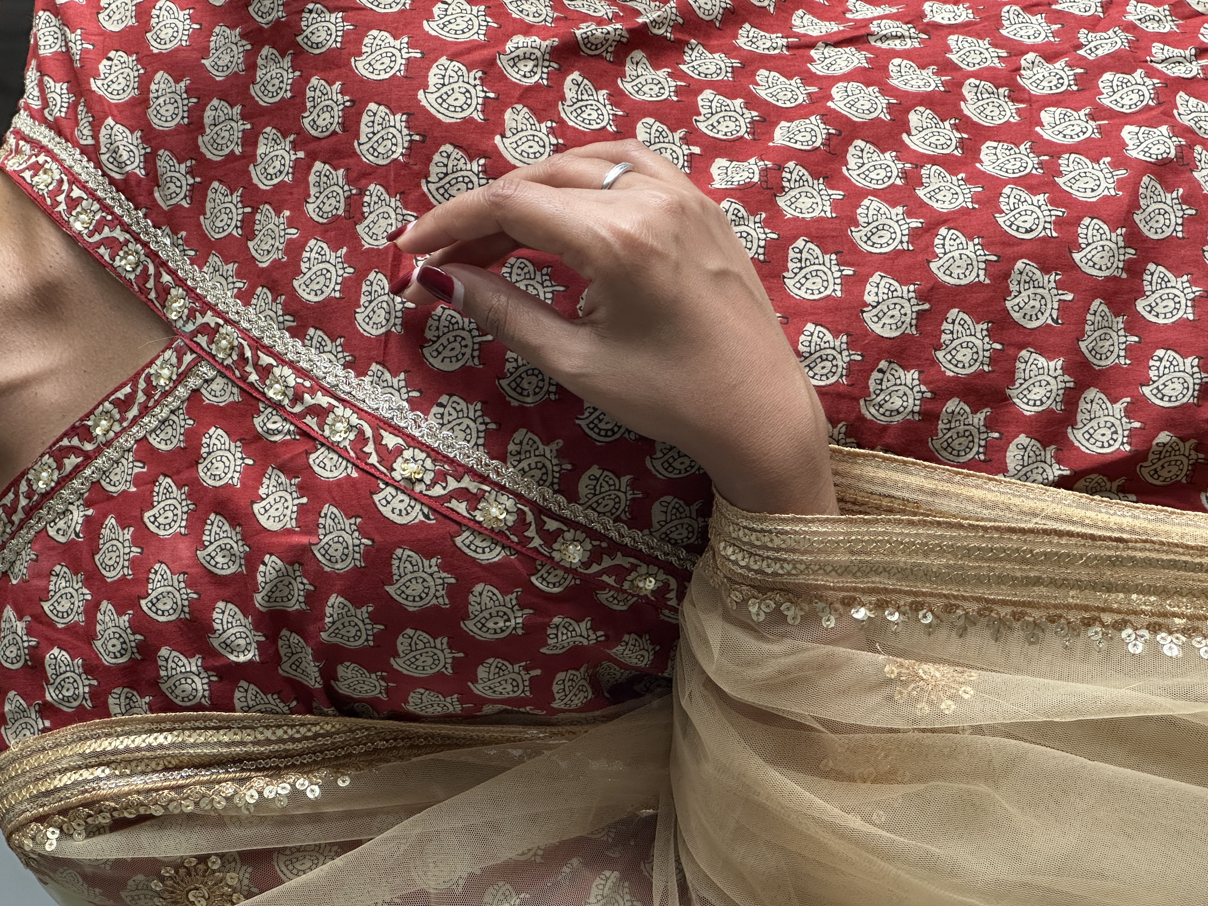 Pure Ajrakh Sharara Set