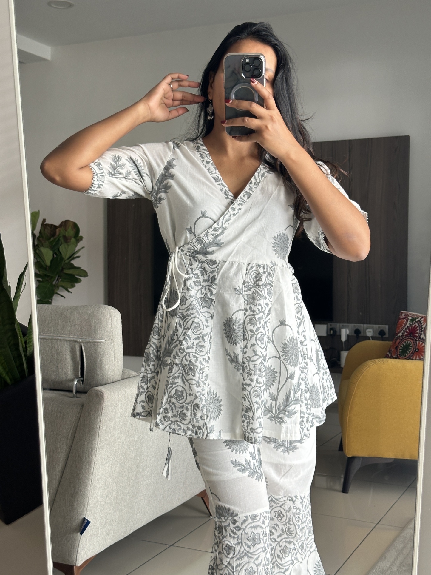 Wraparound Top with Gharara Pant