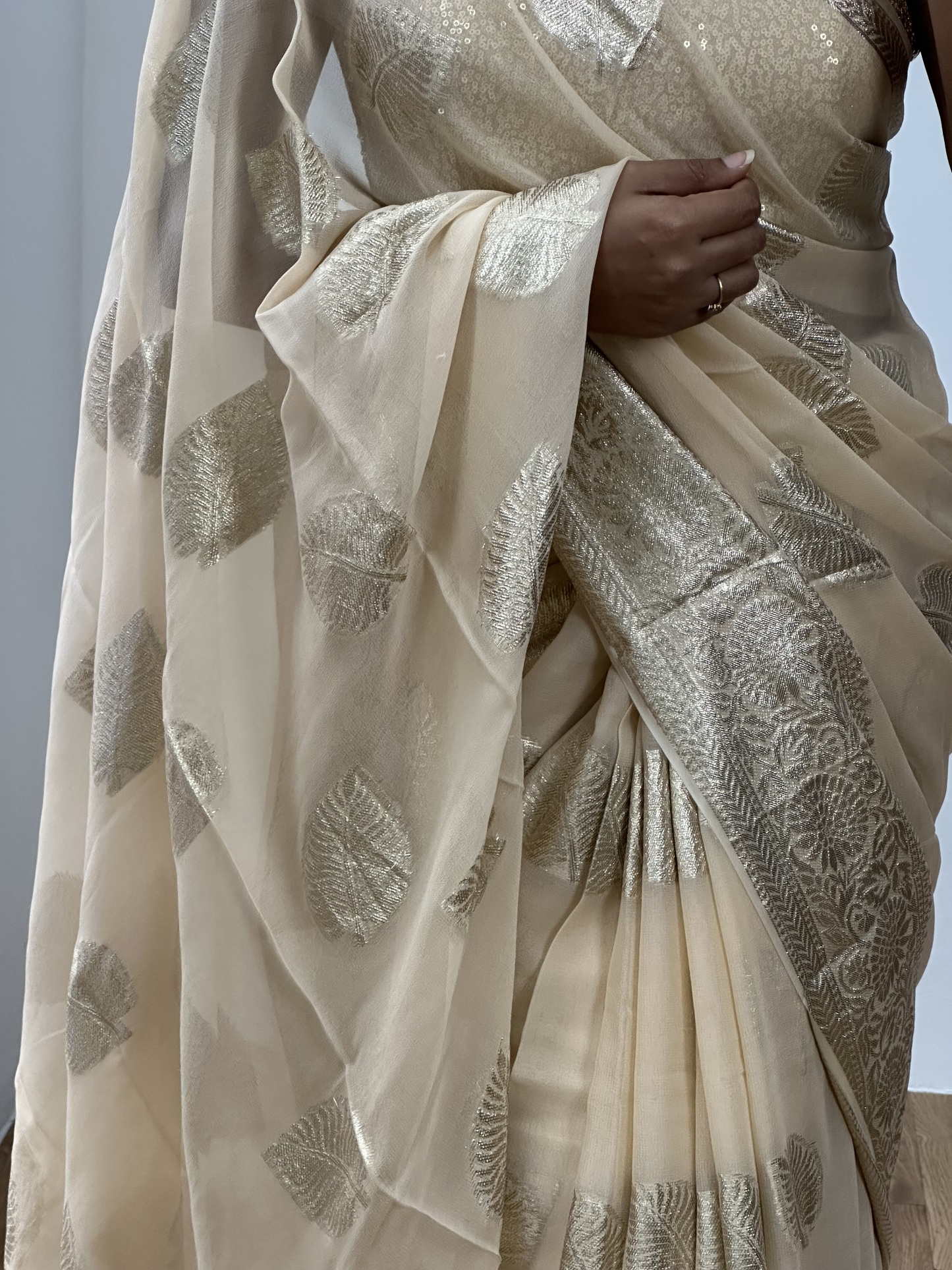 Leaf Viscose Georgette Saree