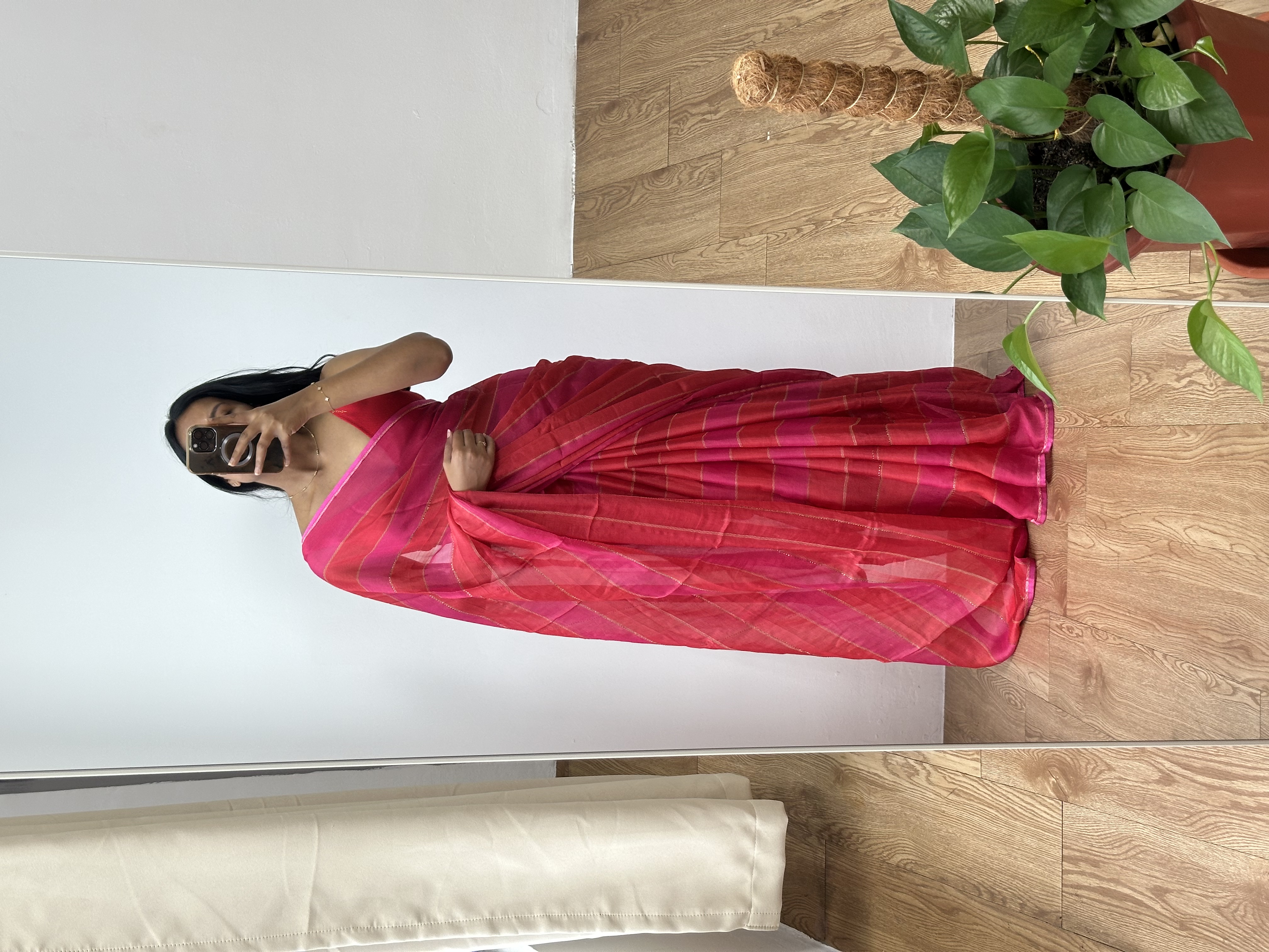 Chiffon Georgette Rainbow Saree