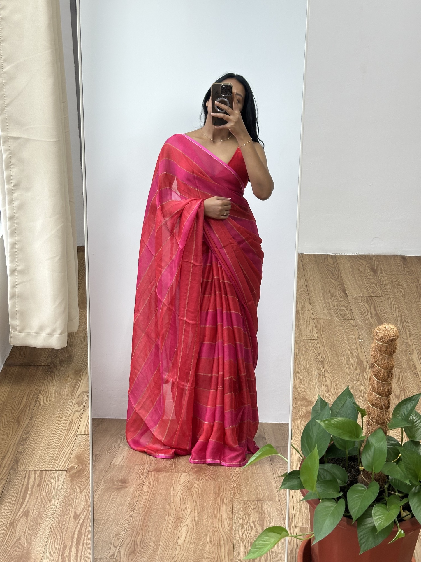 Chiffon Georgette Rainbow Saree