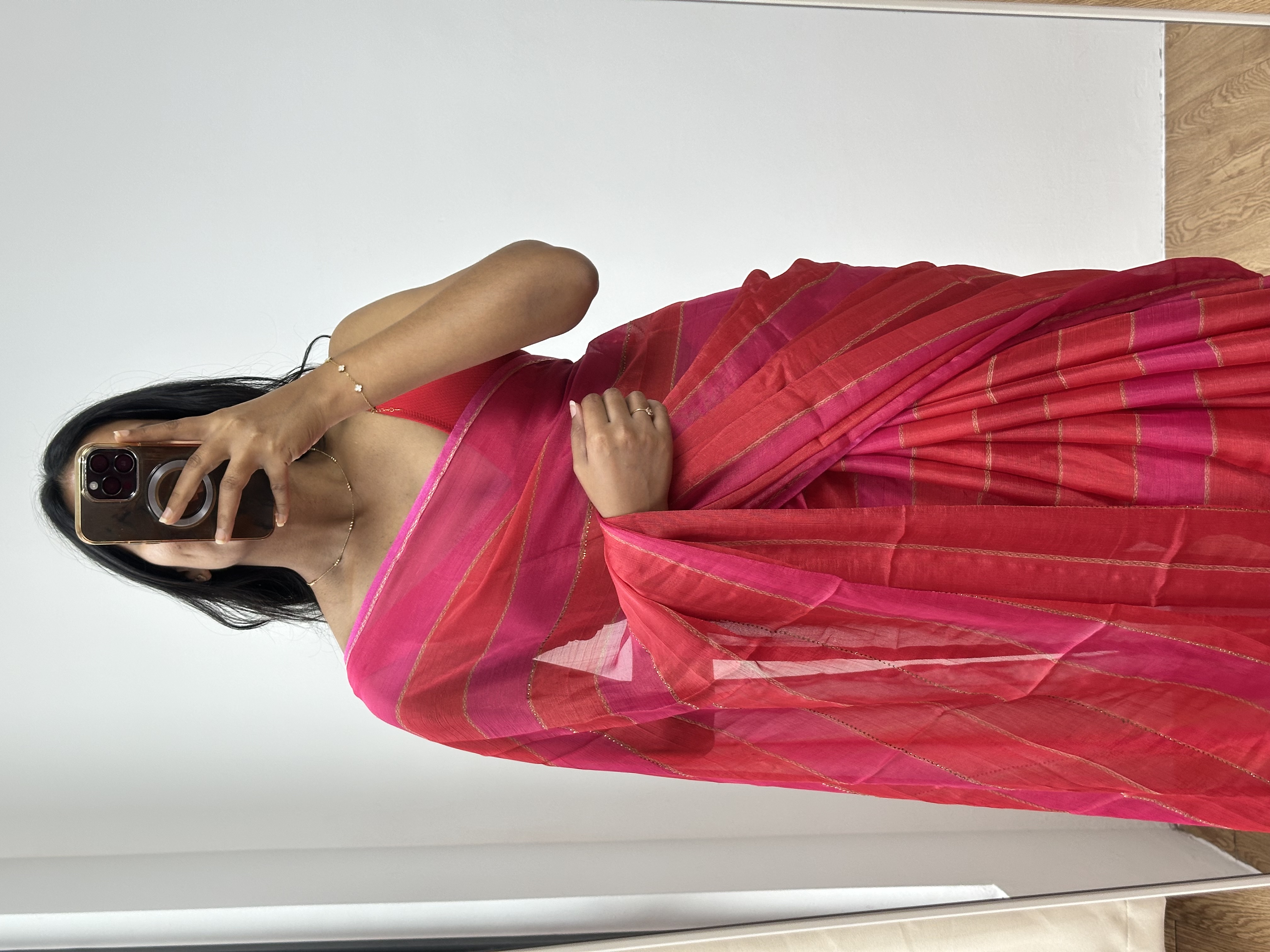 Chiffon Georgette Rainbow Saree