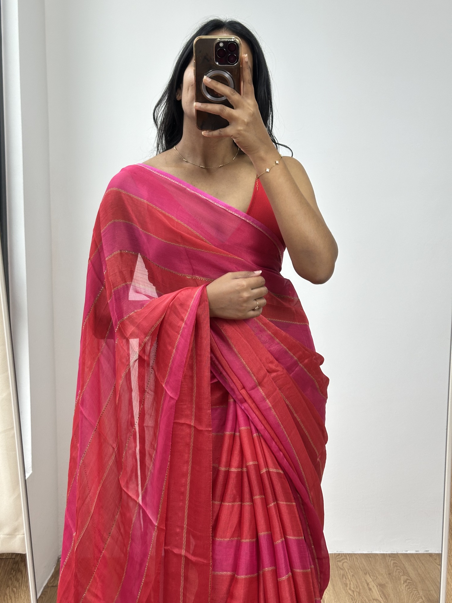 Chiffon Georgette Rainbow Saree