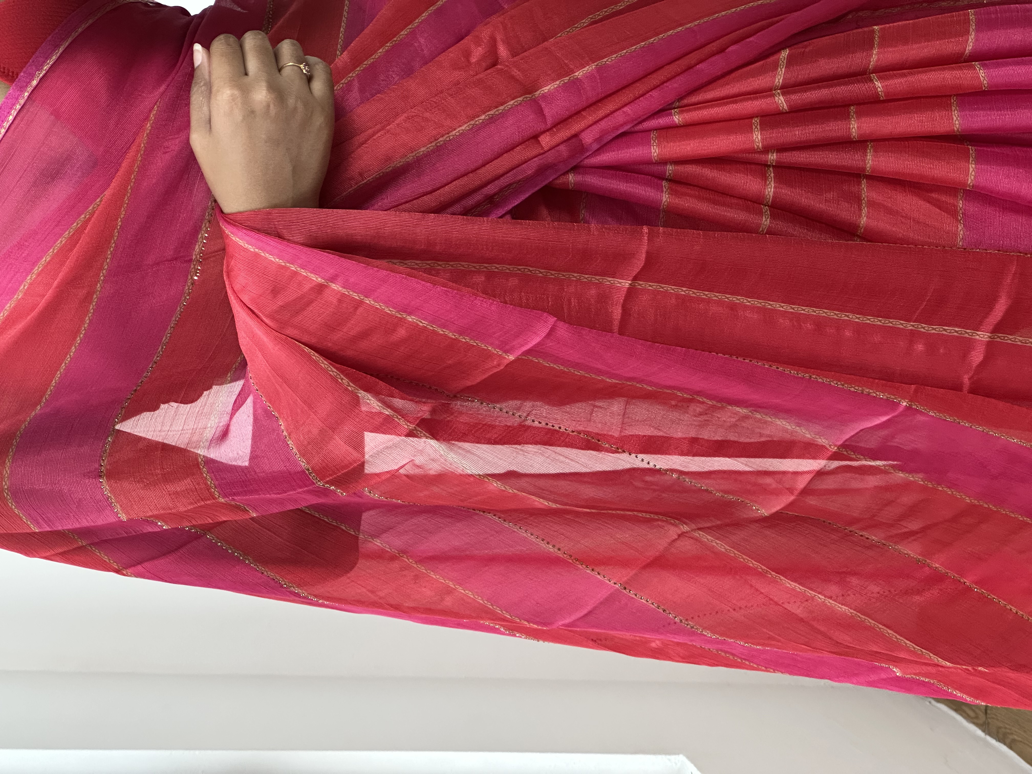 Chiffon Georgette Rainbow Saree