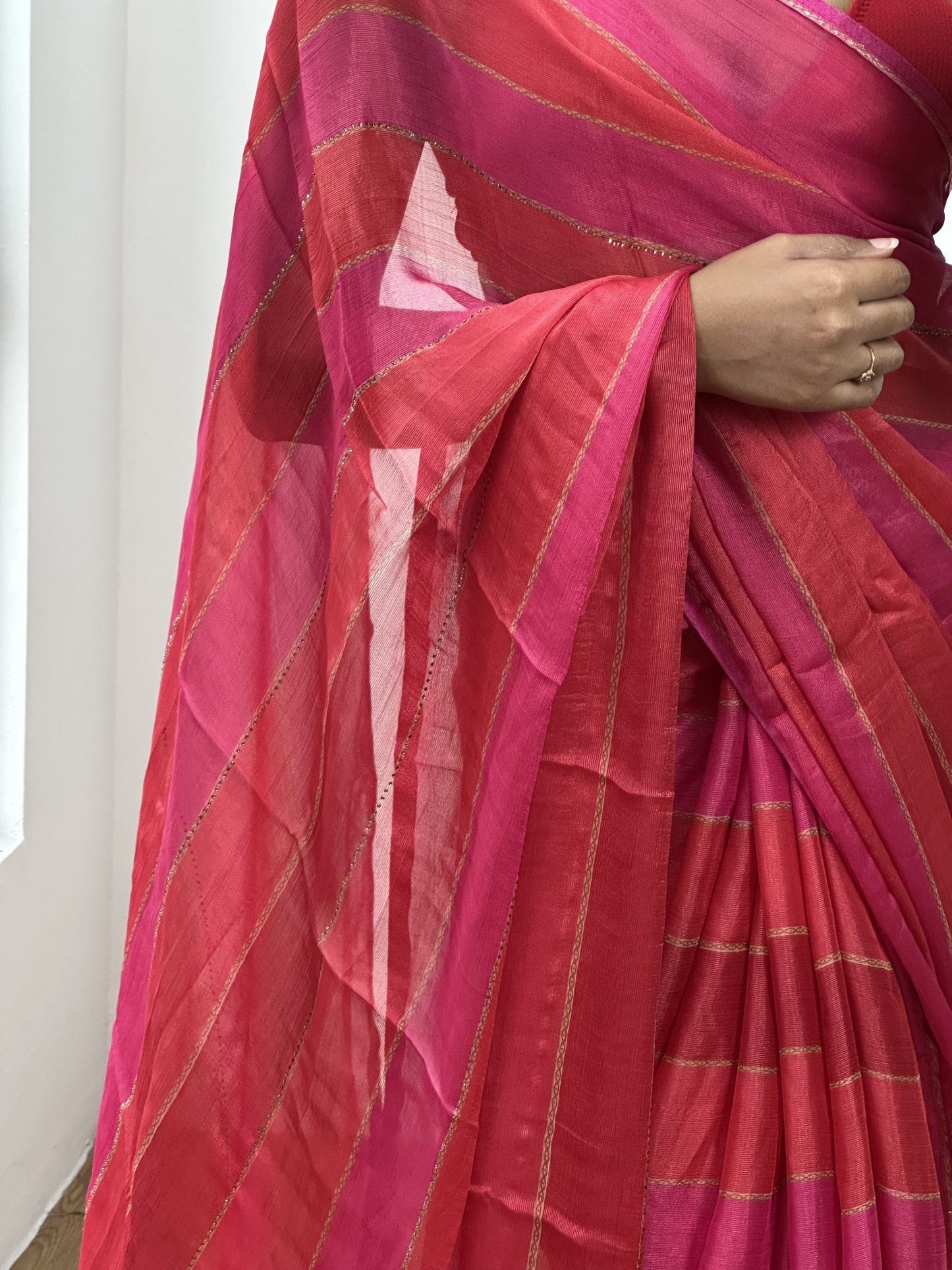 Chiffon Georgette Rainbow Saree