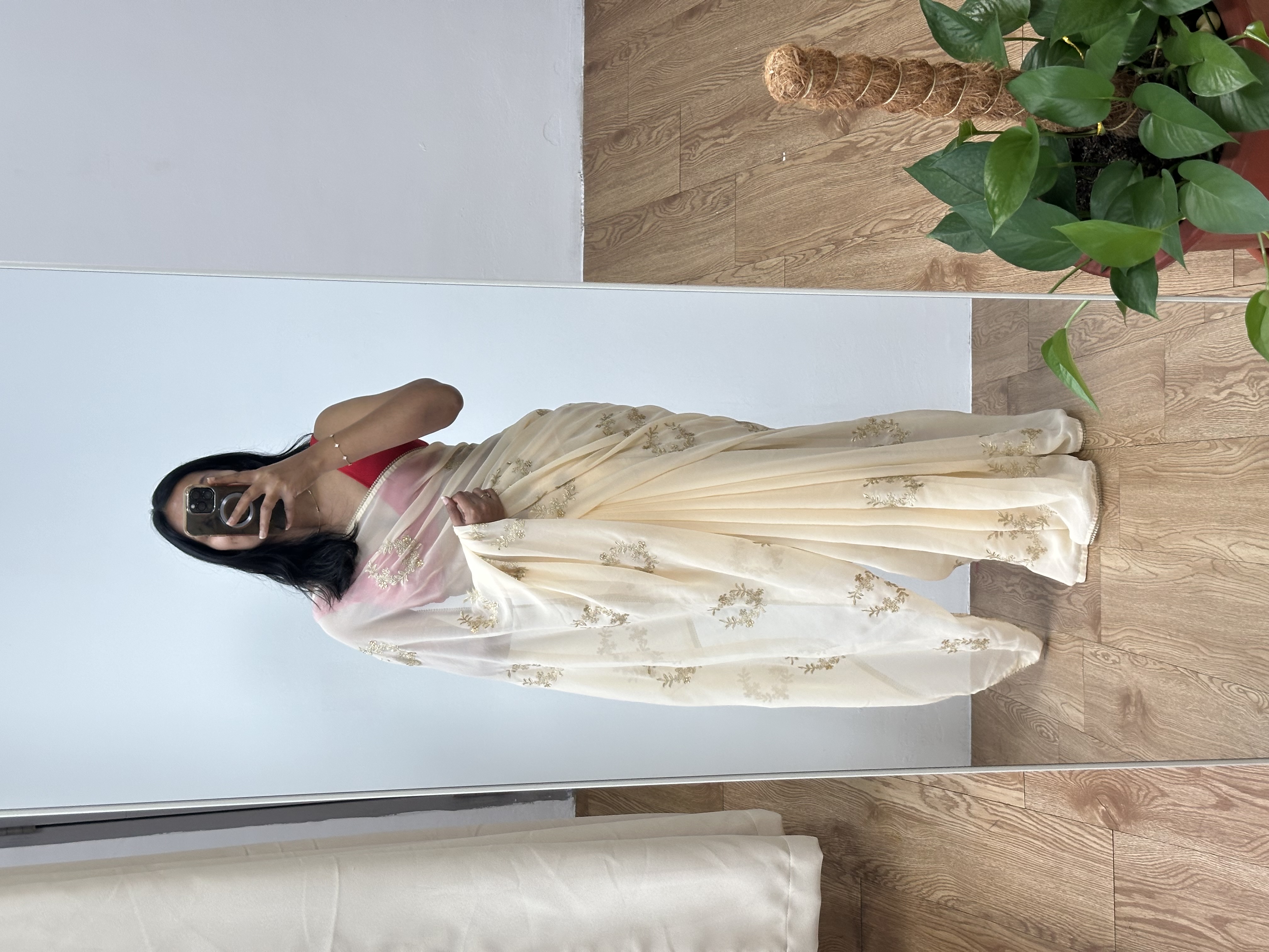 Soft Georgette Zari Embroidery Saree